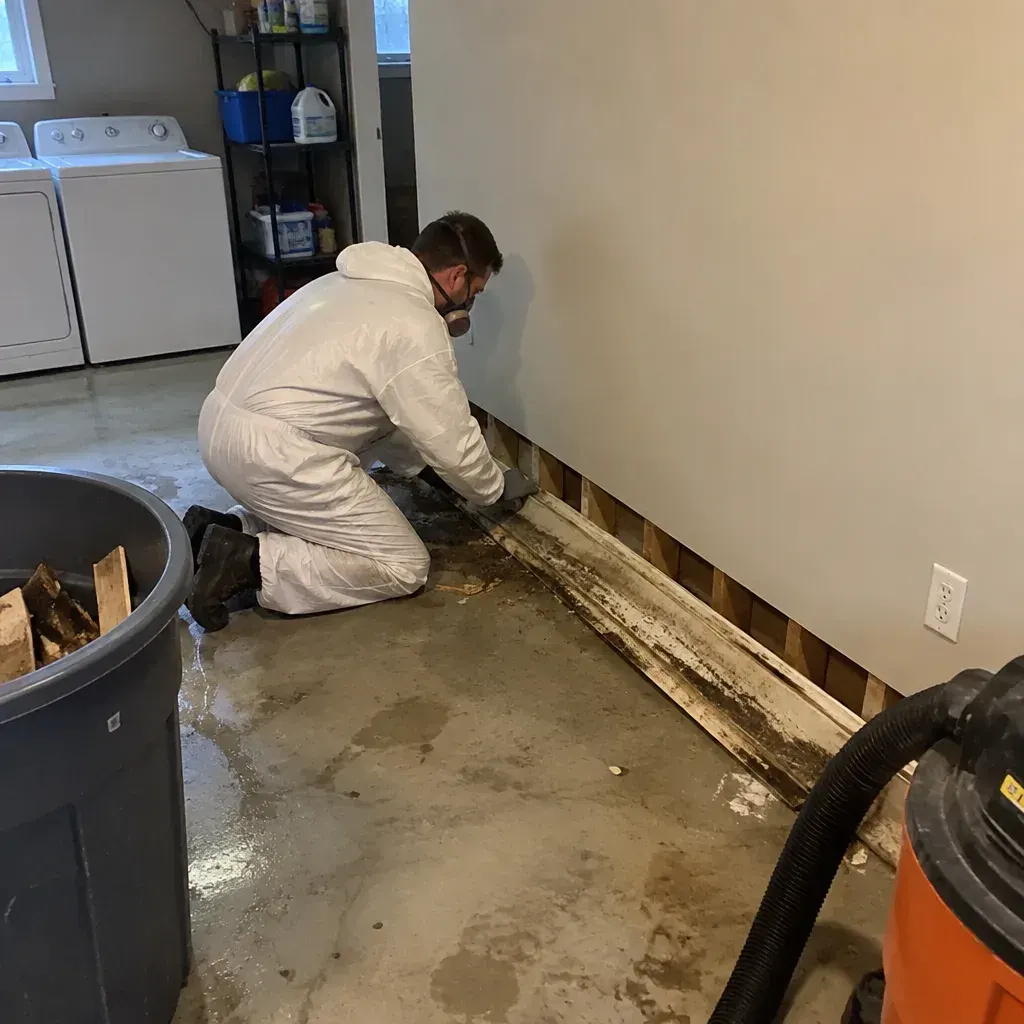 Belongings after a sewer backup in Provo, UT